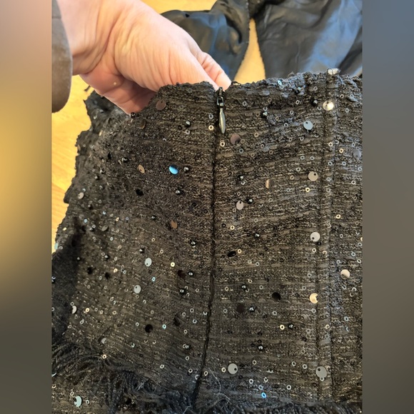 Heiress Beverly Hills boucle halterneck corset ruffle mini dress sequin black - Picture 13 of 13